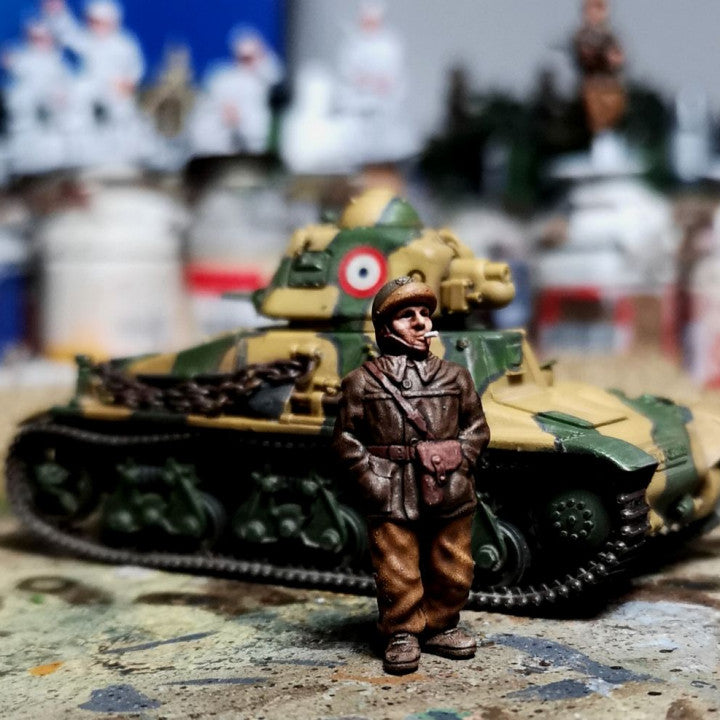 WW2 28mm 1940 French tank crew 1 by Colonel Muller