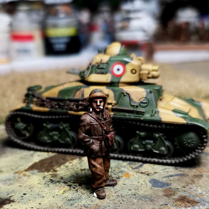 WW2 28mm 1940 French tank crew 3 by Colonel Muller