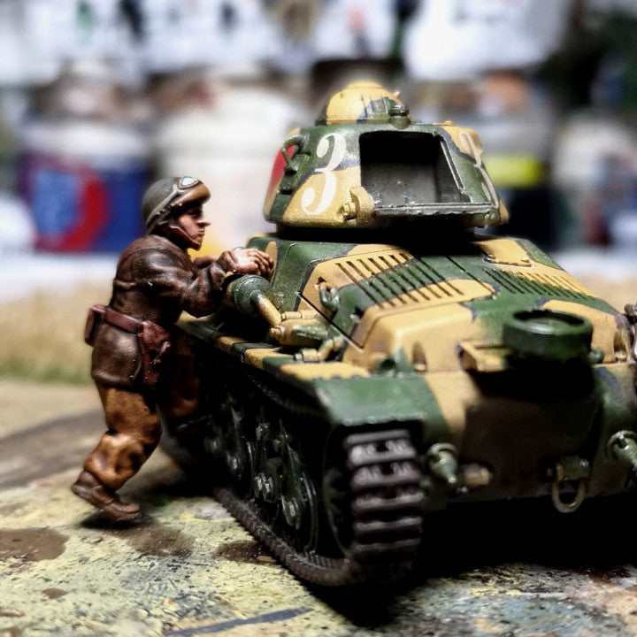 WW2 28mm 1940 French tank crew 3 by Colonel Muller