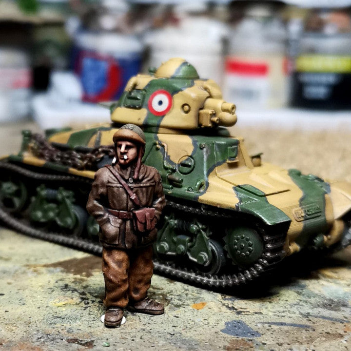 WW2 28mm 1940 French tank crew 3 by Colonel Muller