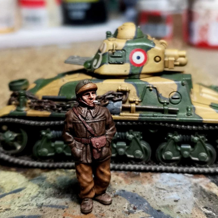 WW2 28mm 1940 French tank crew 1 by Colonel Muller