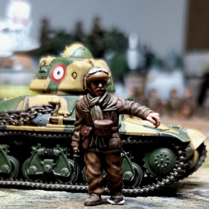 WW2 28mm 1940 French tank crew 3 by Colonel Muller