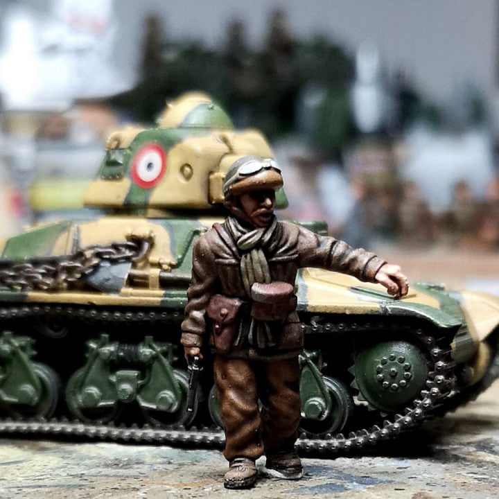 WW2 28mm 1940 French tank crew 3 by Colonel Muller