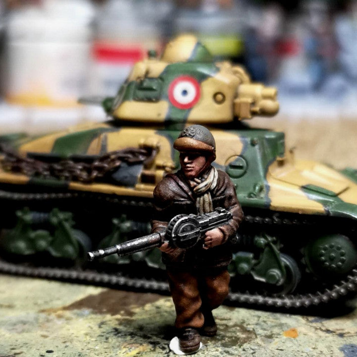 WW2 28mm 1940 French tank crew 2 by Colonel Muller
