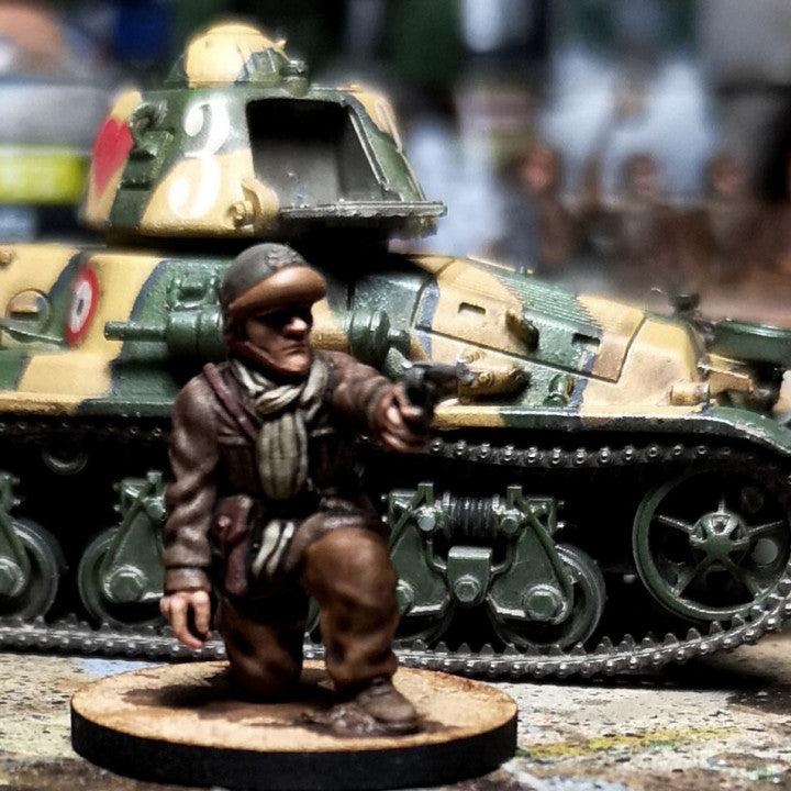 WW2 28mm 1940 French tank crew 1 by Colonel Muller