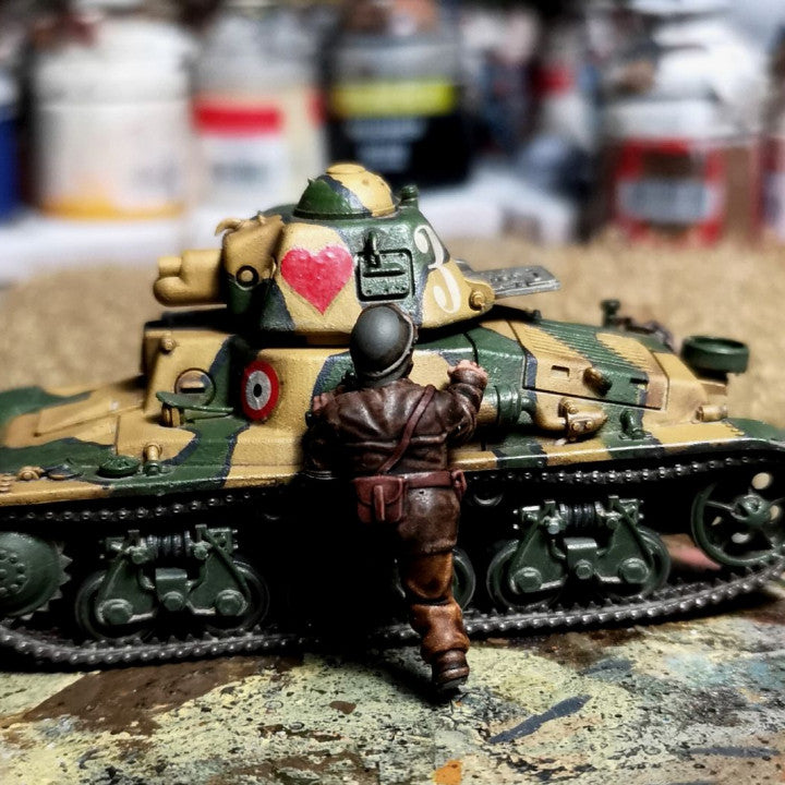 WW2 28mm 1940 French tank crew 3 by Colonel Muller