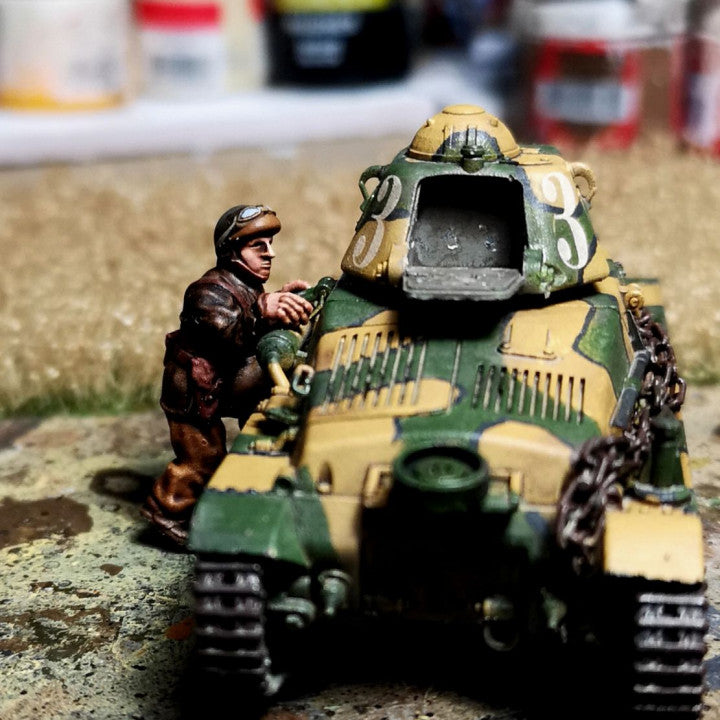 WW2 28mm 1940 French tank crew 3 by Colonel Muller