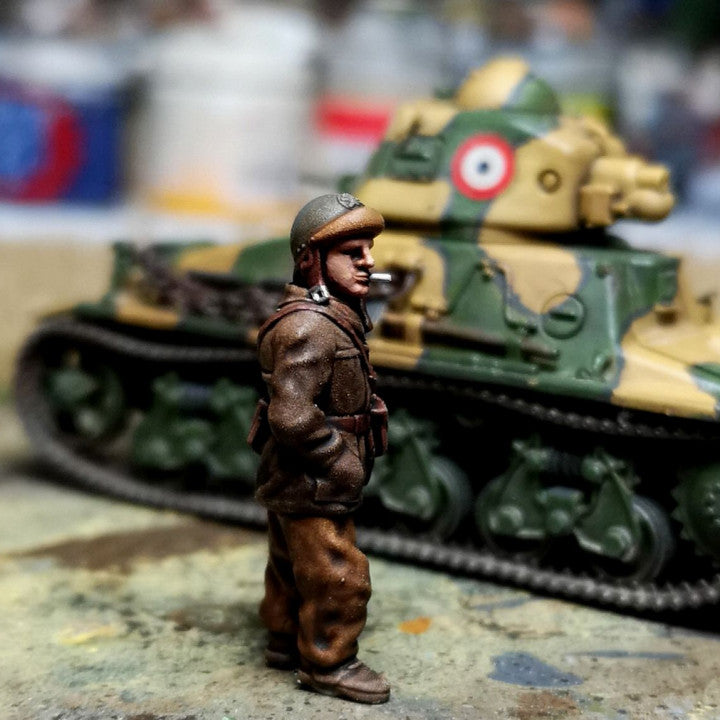 WW2 28mm 1940 French tank crew 3 by Colonel Muller