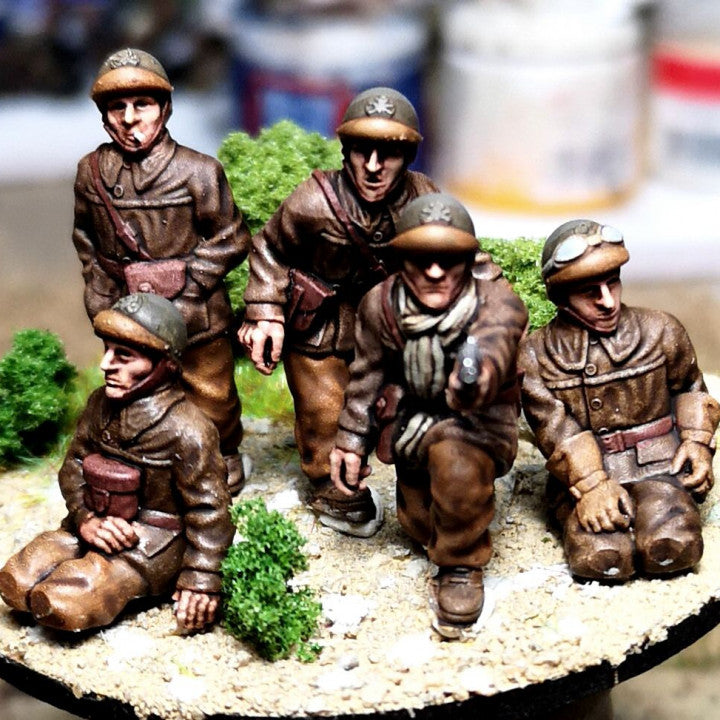 WW2 28mm 1940 French tank crew 1 by Colonel Muller