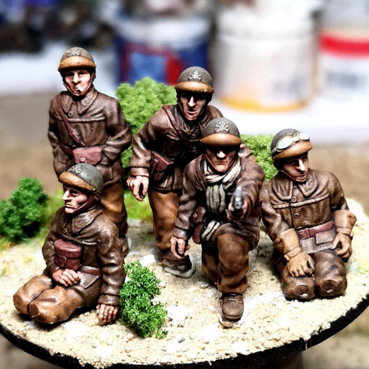 WW2 28mm 1940 French tank crew 1 by Colonel Muller