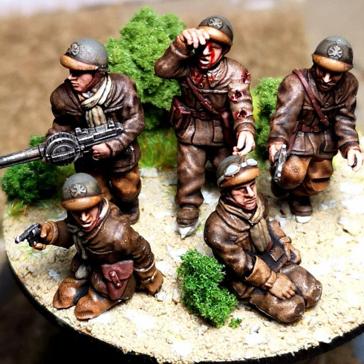 WW2 28mm 1940 French tank crew 2 by Colonel Muller