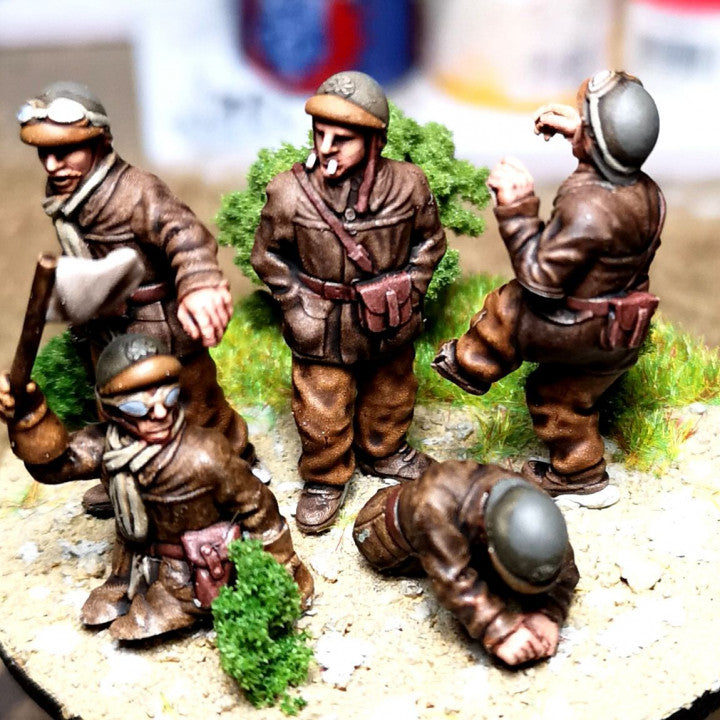 WW2 28mm 1940 French tank crew 3 by Colonel Muller