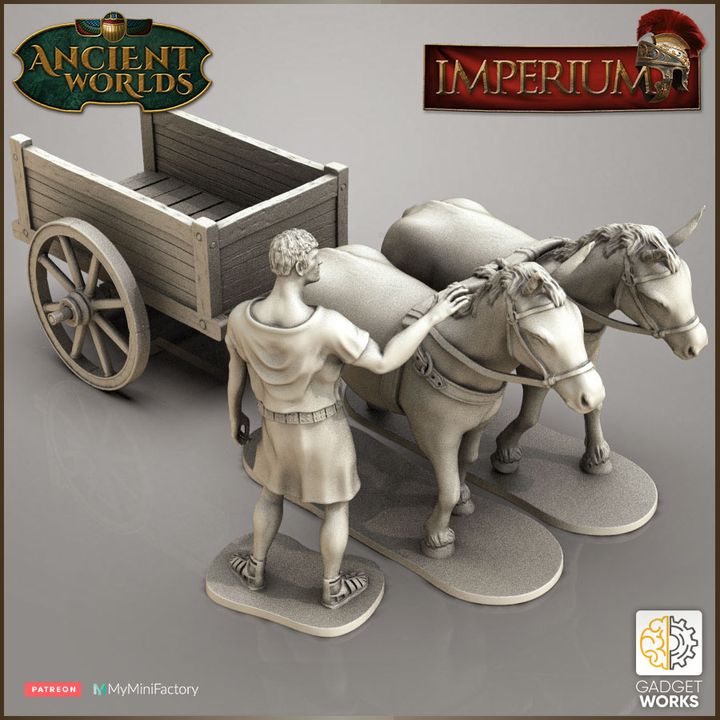 Roman Legion mule carts and carroballista by Gadgetworks Miniatures