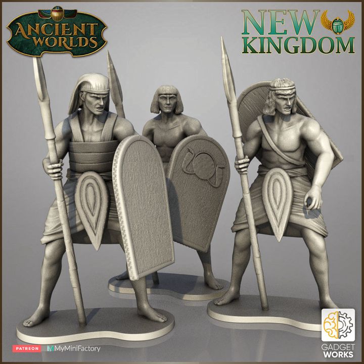 New Kingdom Egyptian Spearmen by Gadgetworks