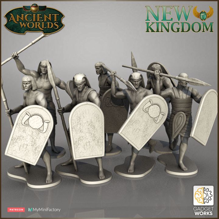 New Kingdom Egyptian Spearmen by Gadgetworks