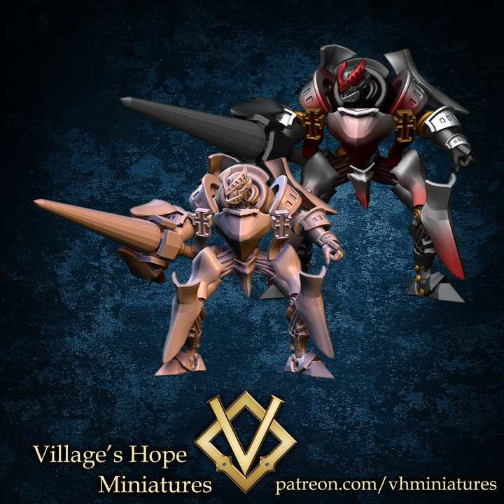 Iron Blood Golem , Robot , Construct by Village's Hope Miniatures
