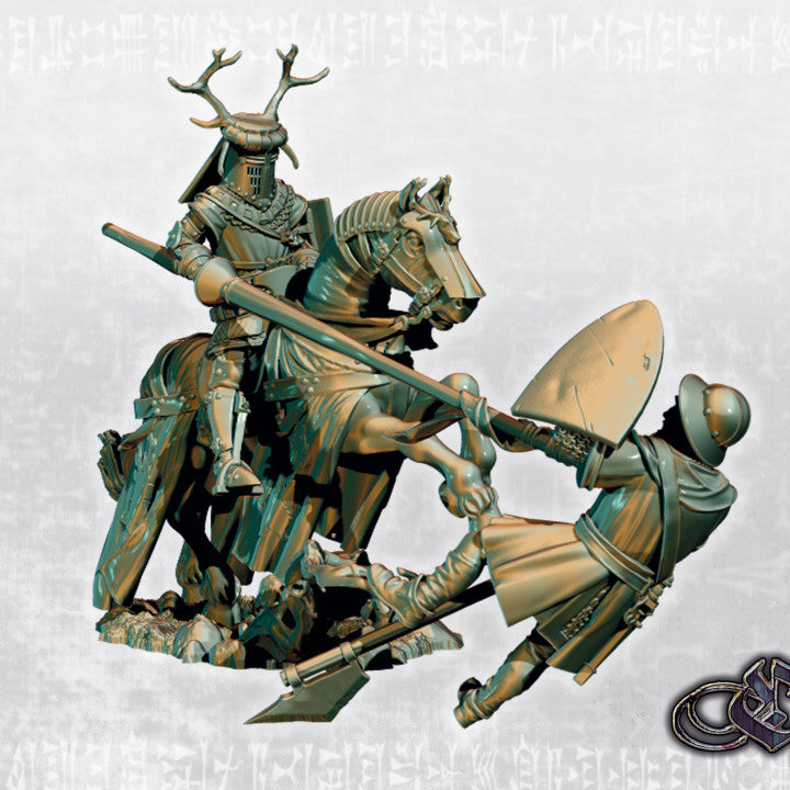 Deer Knight on horse by Ezipion miniatures