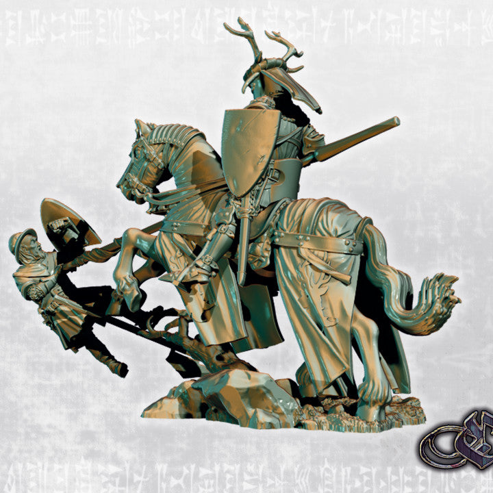 Deer Knight on horse by Ezipion miniatures