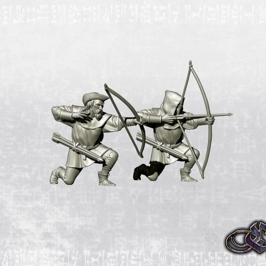 "Hunters with Bow - Kneeling - 14th century" by Ezipion miniatures.