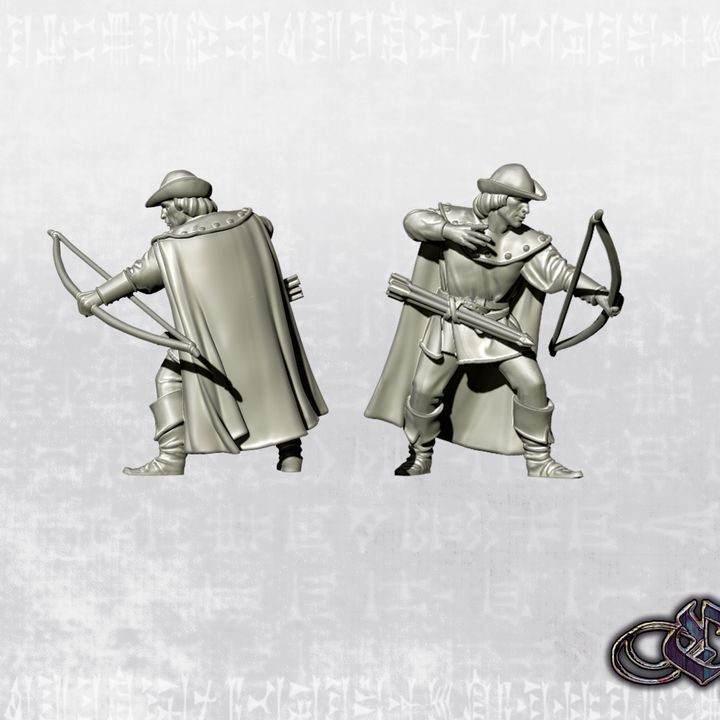 "Hunter with Bow and cloak - 14th century" by Ezipion miniatures.