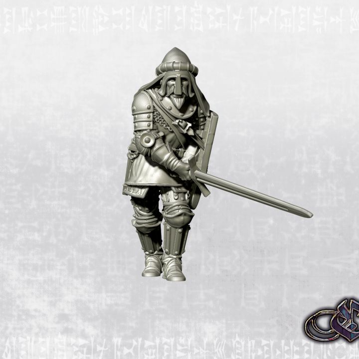 "Man at arm two hand_sword September 2025 - 14th century" by Ezipion miniatures.