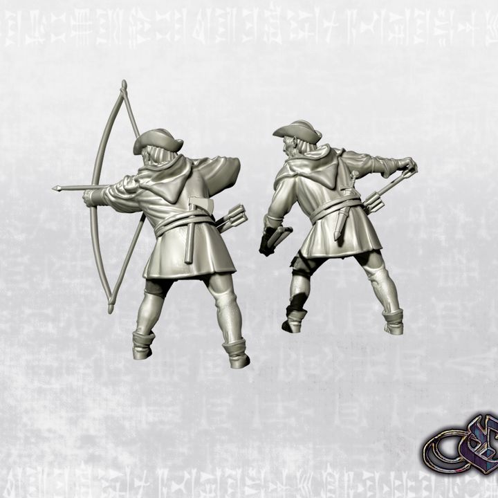 "Hunters with Bow - 14th century" by Ezipion miniatures.