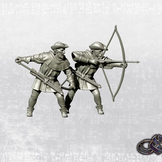 "Hunters with Bow - 14th century" by Ezipion miniatures.