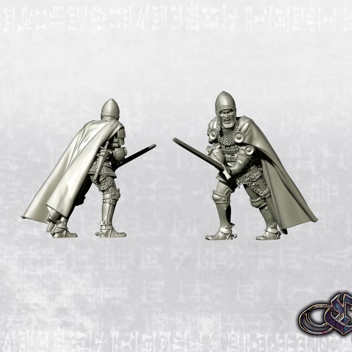 "Nobleman with armour & two handed sword (desperate) - 14th century" by Ezipion miniatures.