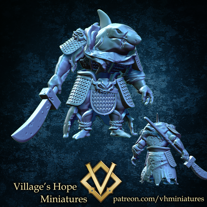 Shark Monster , Shark General of the east sea by Village's Hope Miniatures