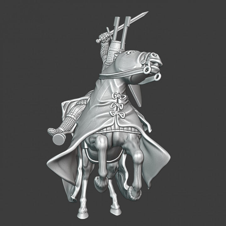 Teutonic knight fighting from horseback