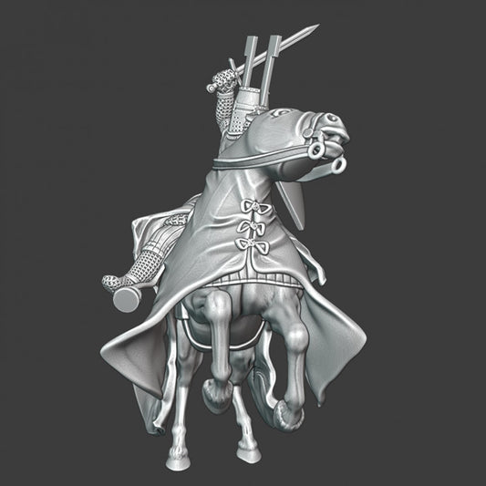 Teutonic knight fighting from horseback