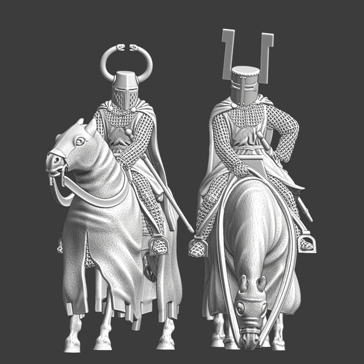 Teutonic Knights mounted and resting with capes