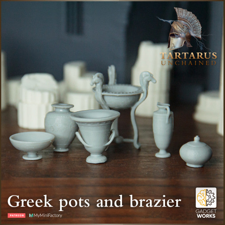 Greek pots and brazier - Tartarus Unchained by Gadgetworks Miniatures