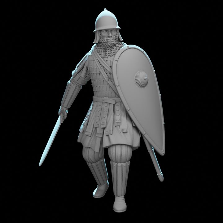 Byzantine Infantryman – Heavy Armoured Warrior with Klivanion, Lamellar Armour & Kite Shield