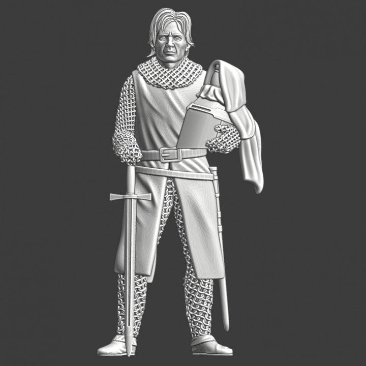 Wilfred of Ivanhoe - Standing with helmet in hand