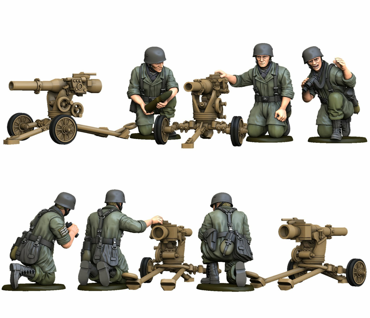 Early war Fallschirmjager 3 figures squad 8 LG40 75mm by Rafal Polkowski