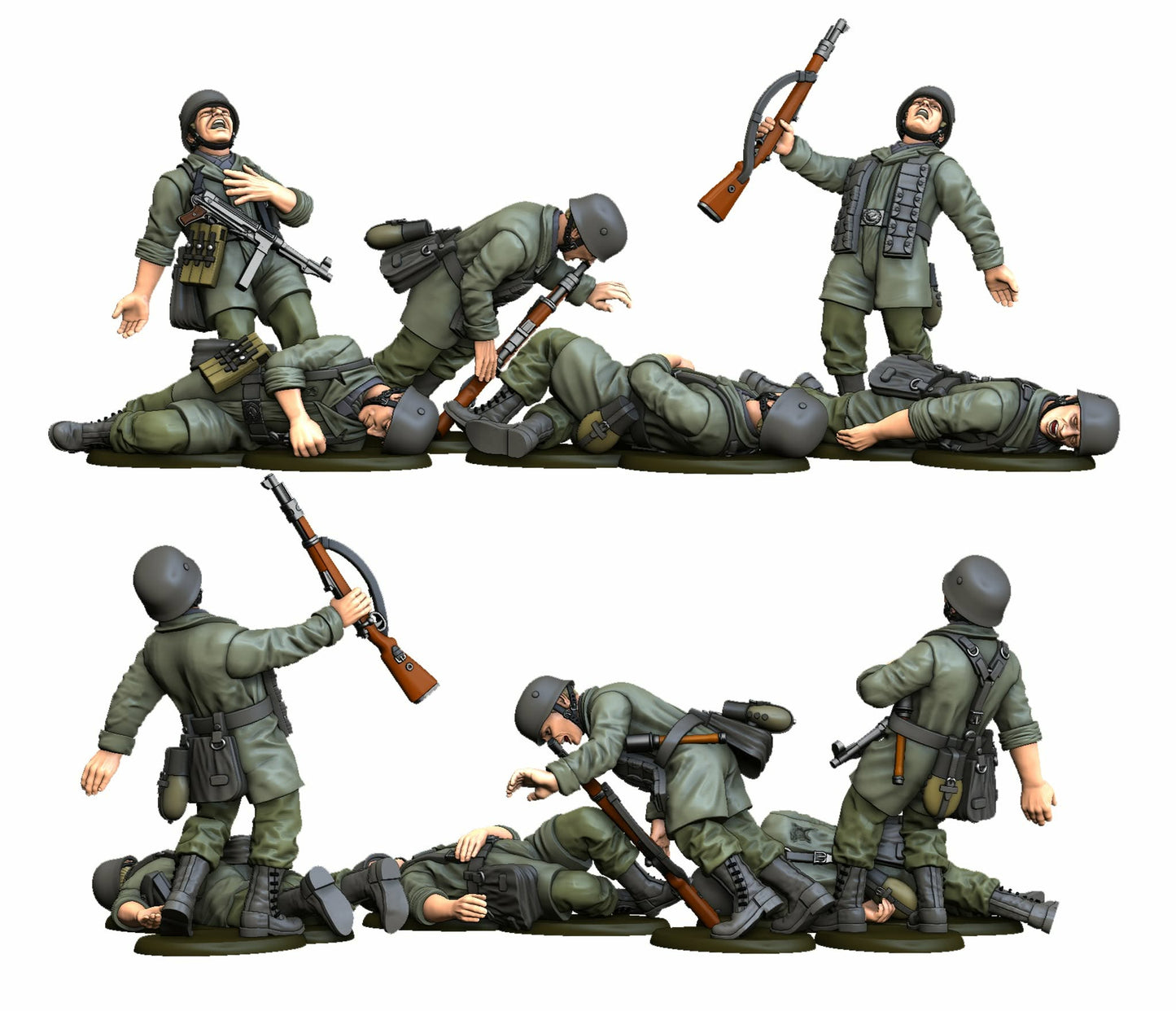 Early war Fallschirmjager 6 figures squad 9 Casualties by Rafal Polkowski