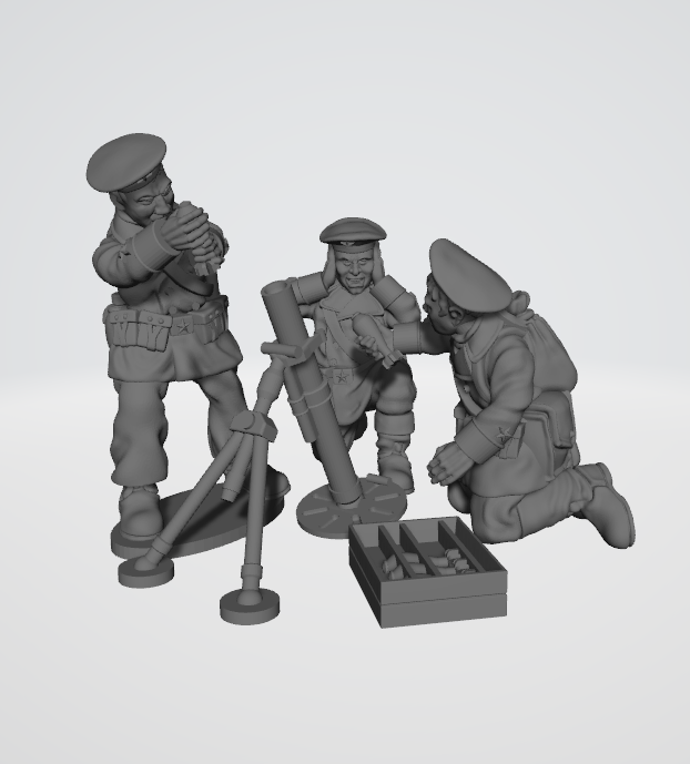 Soviet Naval 82mm Mortar Team by Flank March Miniatures