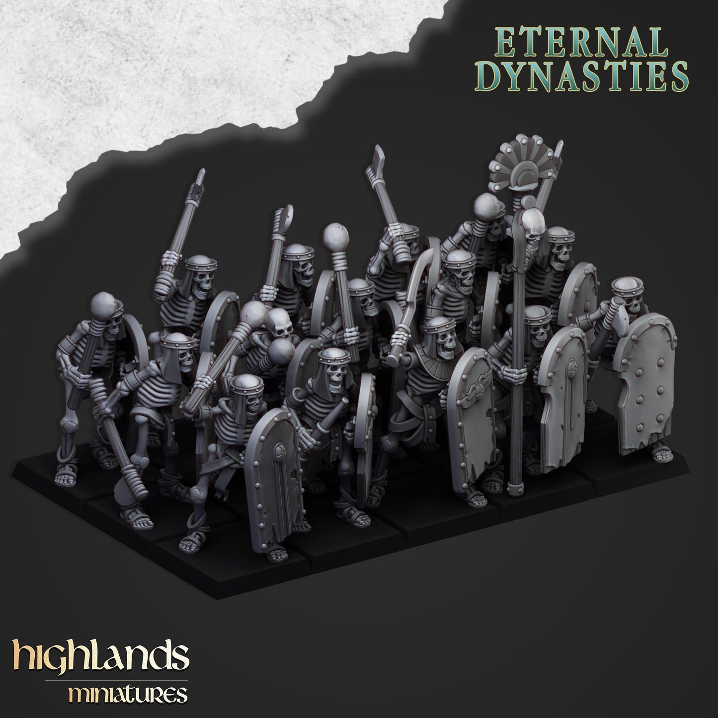Ancient Skeletons with Hand Weapons by Highlands Miniatures