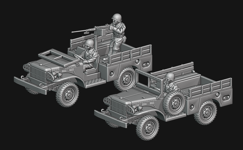 US Army WC51 Dodge 3/4 Ton Truck by W3 Wargaming Miniatures