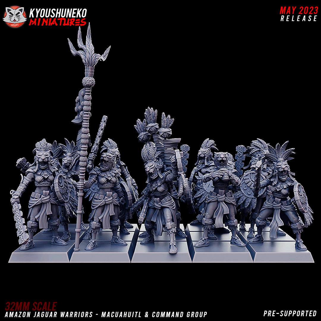 Amazon Jaguar Warriors Unit by Kyoushuneko Miniatures