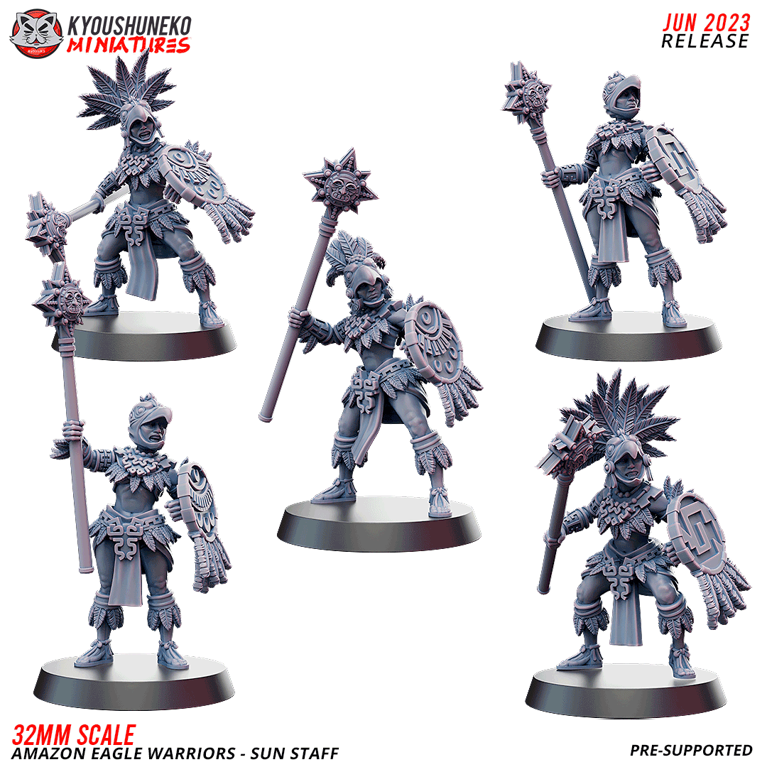Amazon Eagle Warriors with Sun Staff