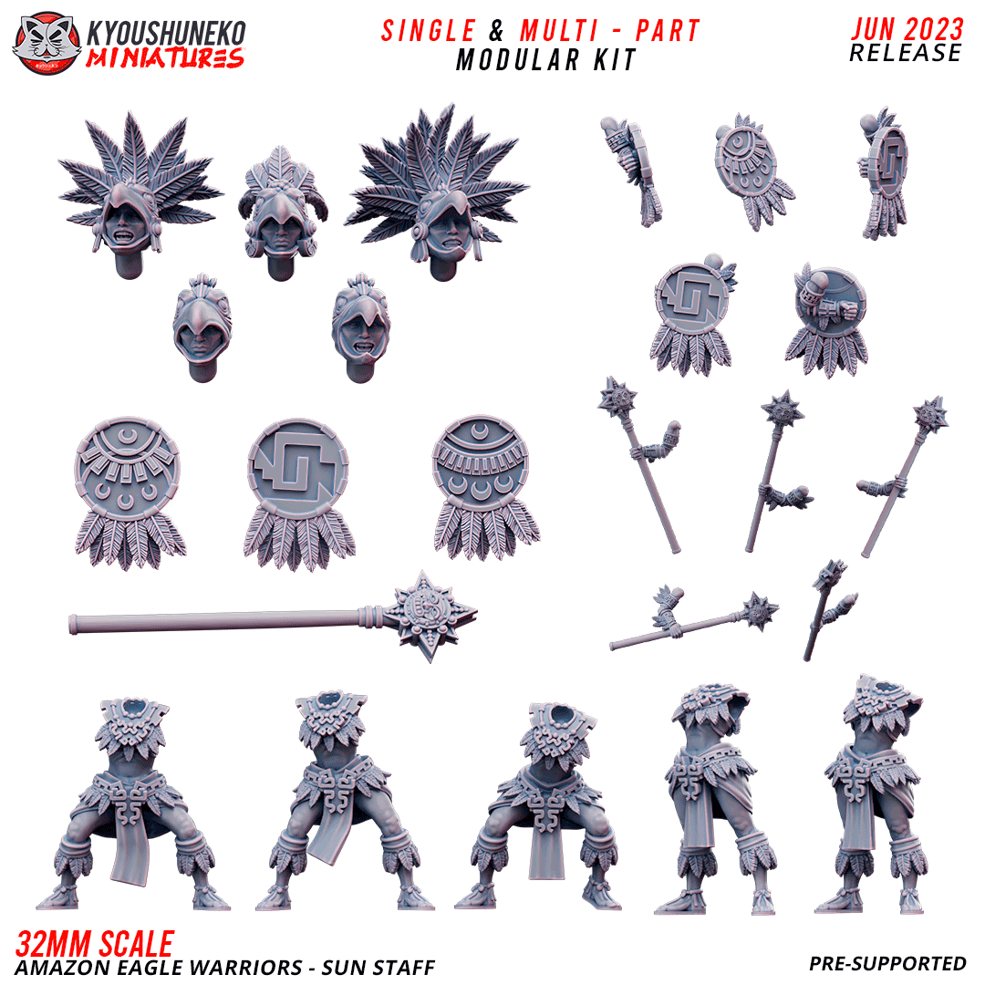 Amazon Eagle Warriors with Sun Staff