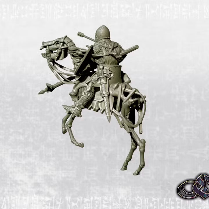 "Revived Don Pero Xil on horse - Dark 14th century" by Ezipion miniatures