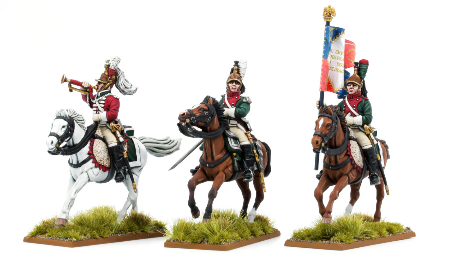 French Dragoons with Plumes Command (1807-1814) by Piano Wargames