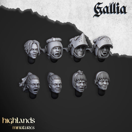 Female Heads for Gallia Knights by Highlands Miniatures