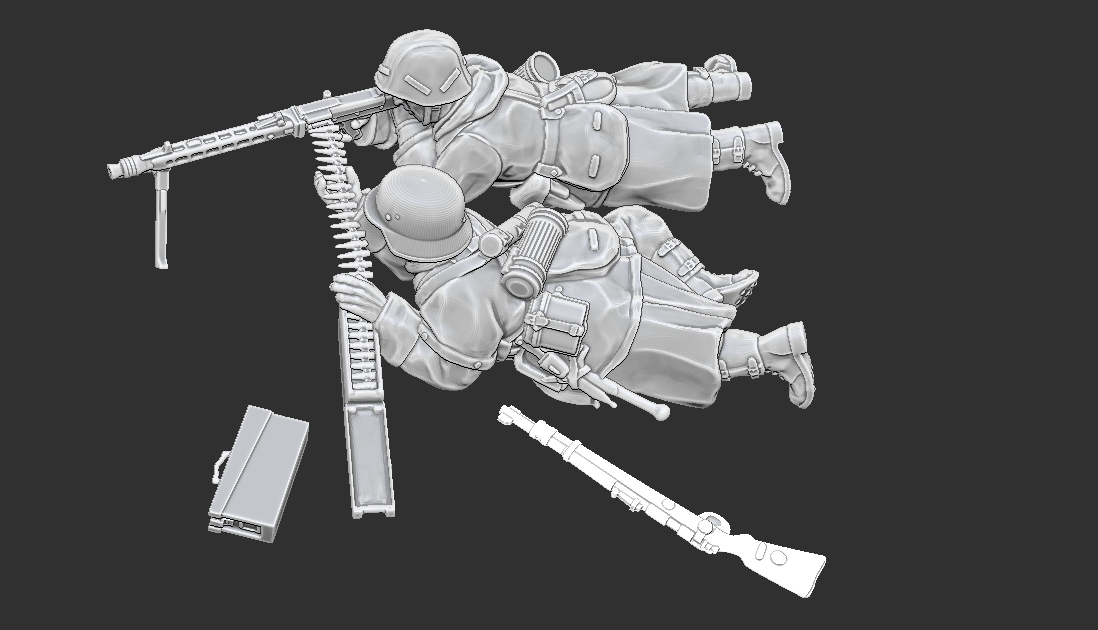 Late War German MG Team
