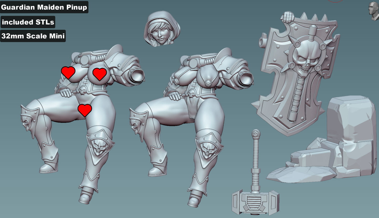 Guardian Maiden Pinup by Gaz Minis