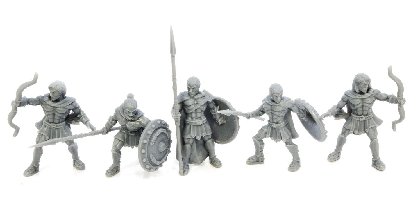 Males Spartan Warriors without helmets