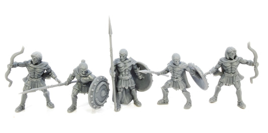 Males Spartan Warriors without helmets